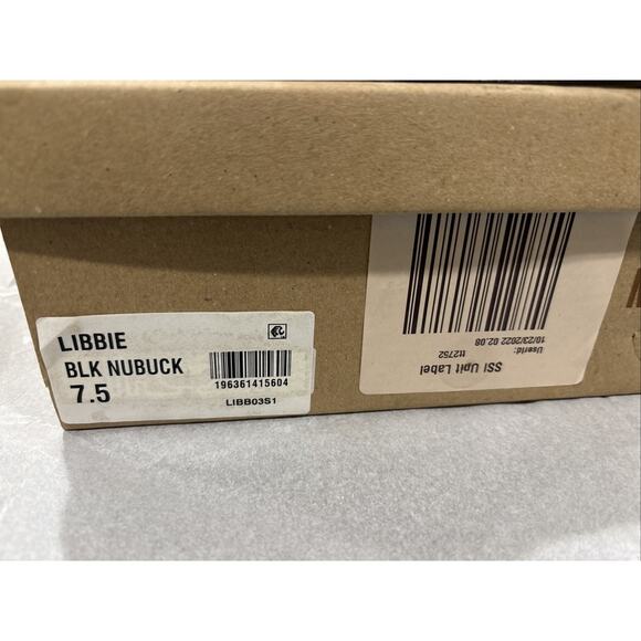 Steve Madden Libbie Black Nubuck 4.5” High Sandals, Rhinestone Straps Size 7.5 - Picture 4 of 16